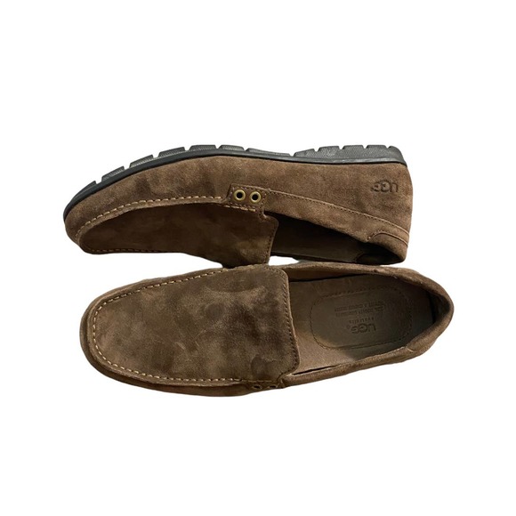 UGG Australia Ballard brown leather slip on dressy casual loafers size 10 - Picture 6 of 15
